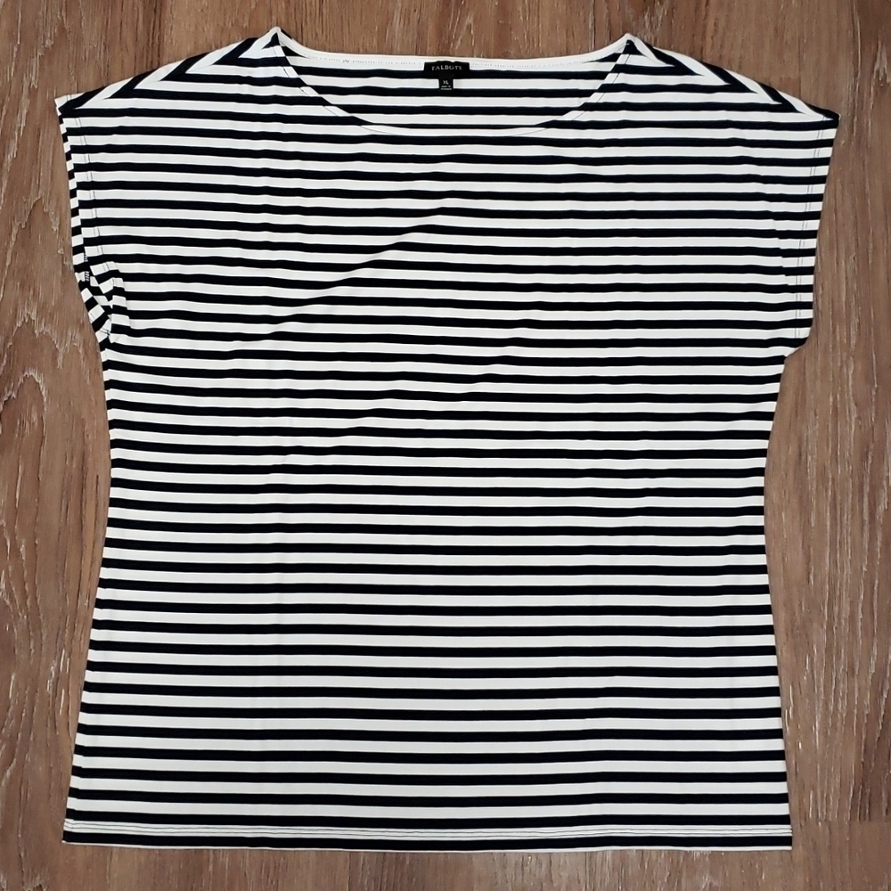 (XL) Talbots Striped Boxy Relaxed Fit Soft Casual Comfy Classic Vacation Weekend